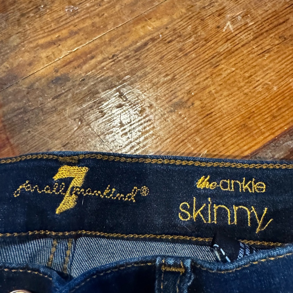 7 For All Mankind Ankle Skinny Jeans - Dark Blue